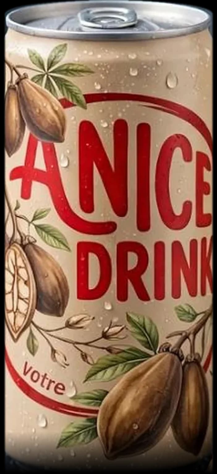Canette ANICE DRINK Baobab de 250 ml, à l'étiquette beige ornée de gousses de baobab